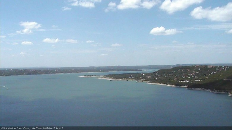 Lake Travis webcam, August 16, 2017 2:10 PM CT