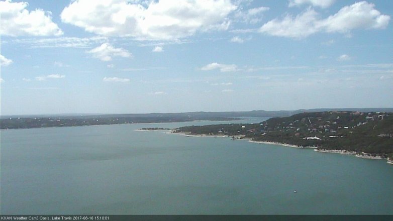 Lake Travis webcam, August 16, 2017 2:20 PM CT