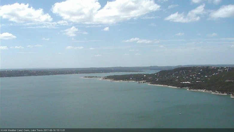 Lake Travis webcam, August 16, 2017 2:35 PM CT