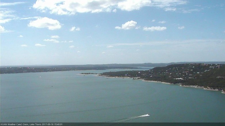 Lake Travis webcam, August 16, 2017 2:45 PM CT
