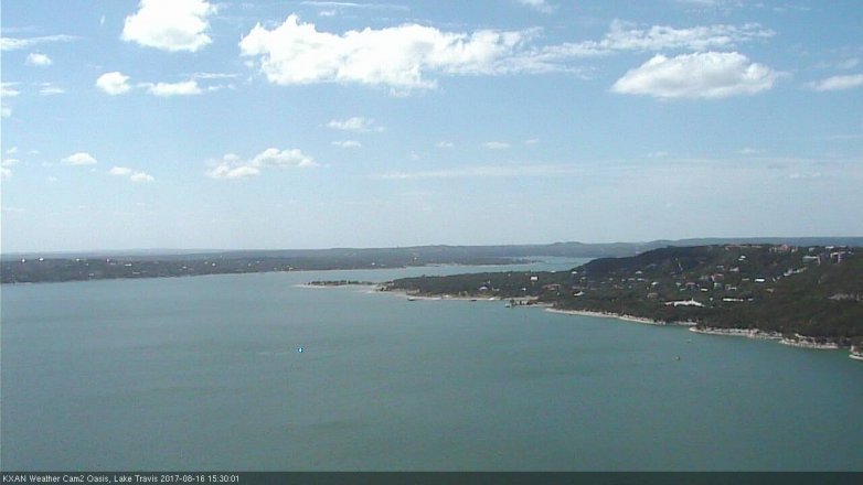 Lake Travis webcam, August 16, 2017 2:50 PM CT