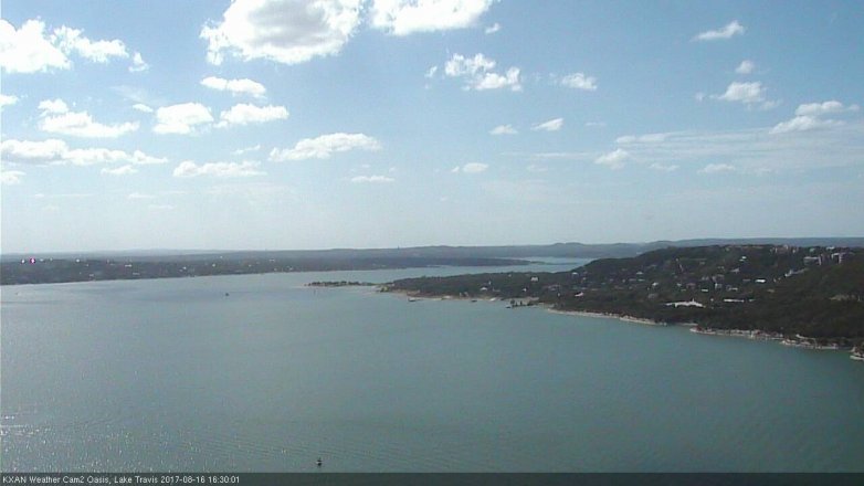 Lake Travis webcam, August 16, 2017 3:45 PM CT