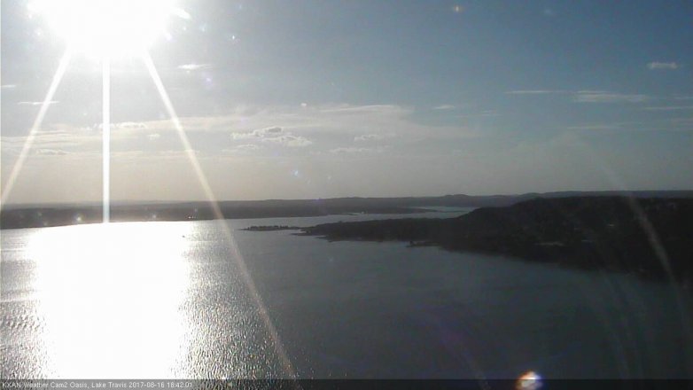 Lake Travis webcam, August 16, 2017 5:50 PM CT