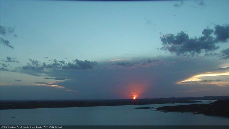 Lake Travis webcam, August 16, 2017 7:40 PM CT