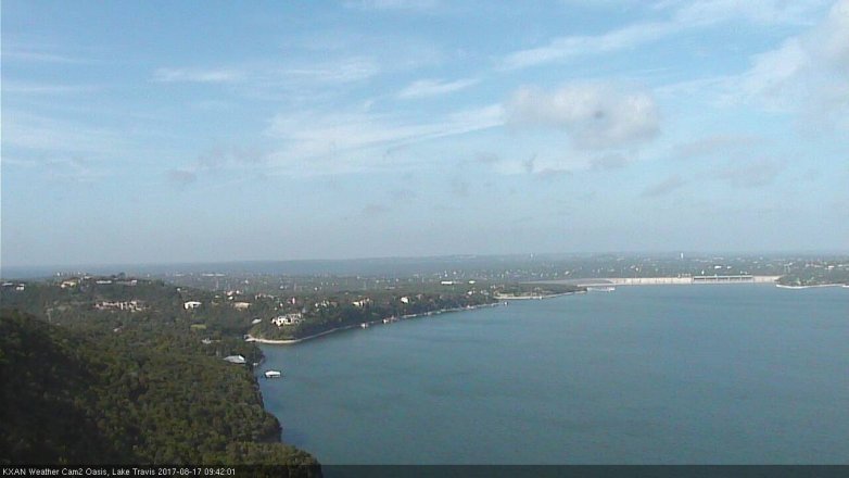 Lake Travis webcam, August 17, 2017 9:00 AM CT