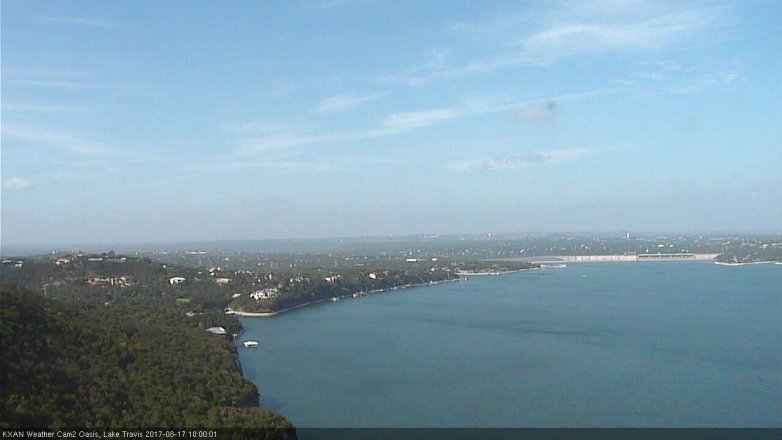 Lake Travis webcam, August 17, 2017 9:05 AM CT