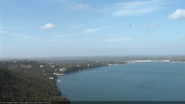 Lake Travis webcam, August 17, 2017 9:20 AM CT