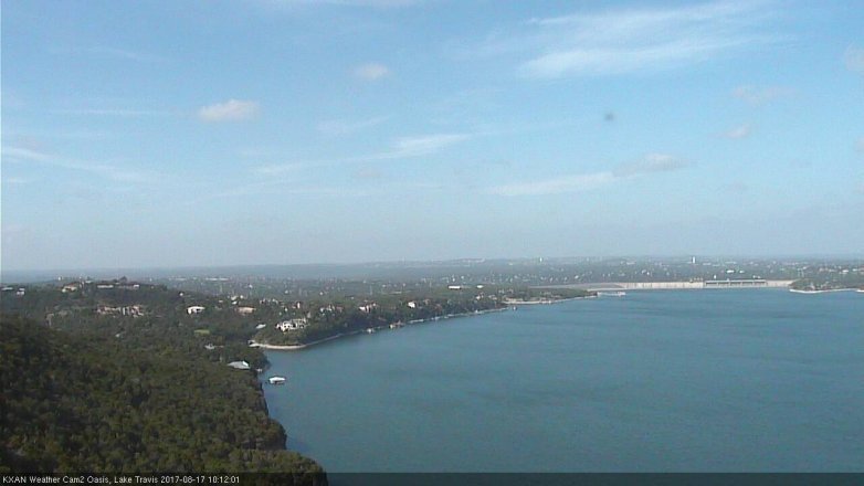 Lake Travis webcam, August 17, 2017 9:30 AM CT