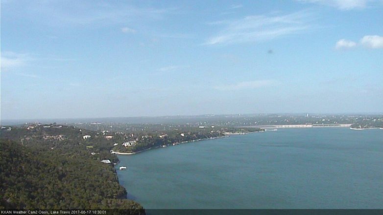 Lake Travis webcam, August 17, 2017 9:50 AM CT