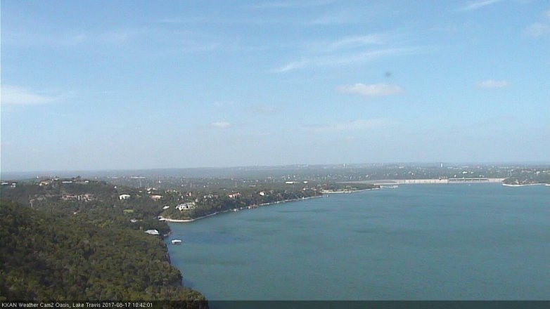 Lake Travis webcam, August 17, 2017 9:55 AM CT