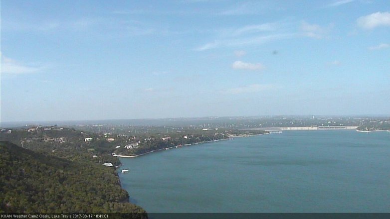 Lake Travis webcam, August 17, 2017 10:05 AM CT