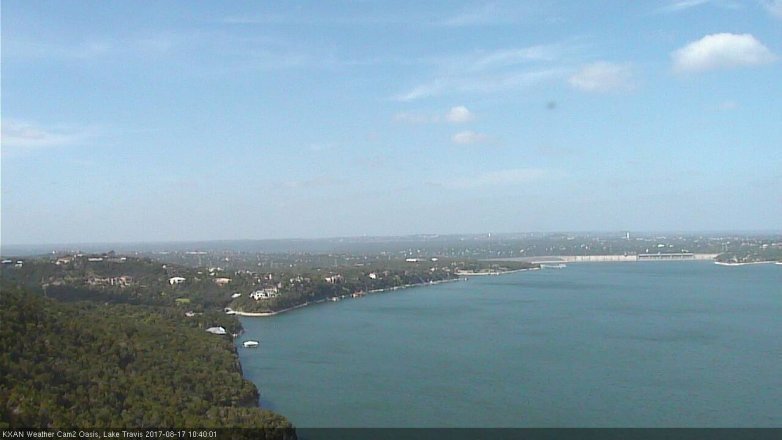 Lake Travis webcam, August 17, 2017 10:10 AM CT