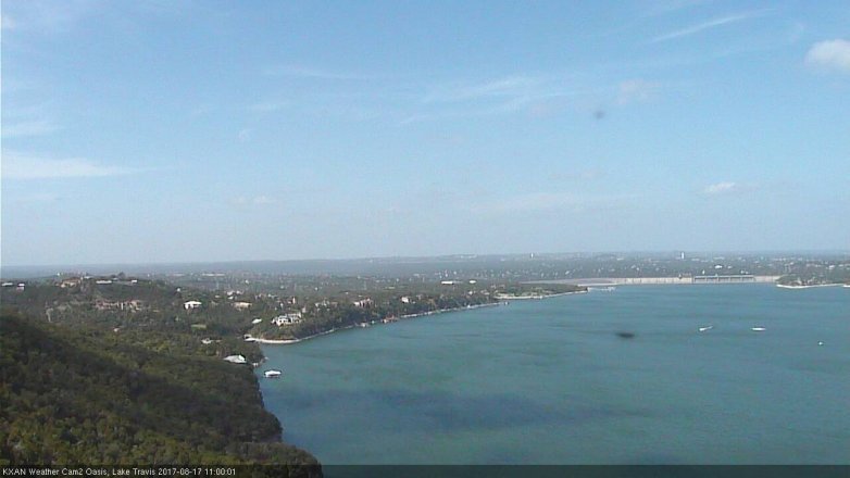 Lake Travis webcam, August 17, 2017 10:15 AM CT