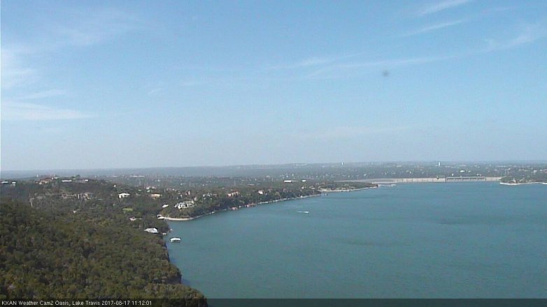 Lake Travis webcam, August 17, 2017 10:30 AM CT