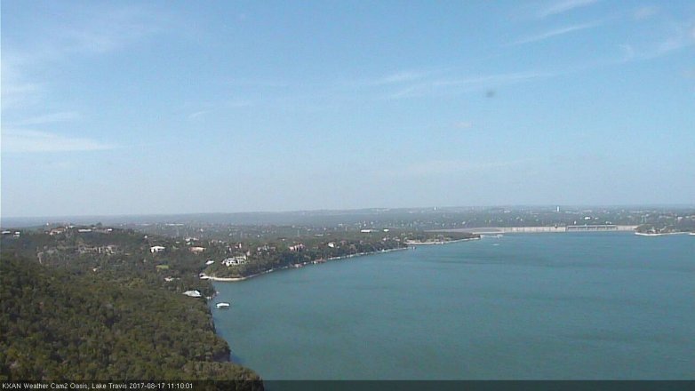 Lake Travis webcam, August 17, 2017 10:40 AM CT