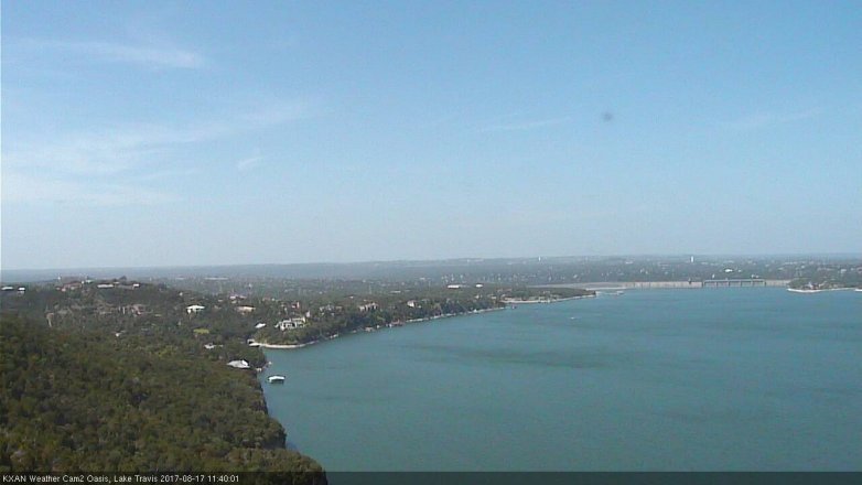 Lake Travis webcam, August 17, 2017 10:45 AM CT