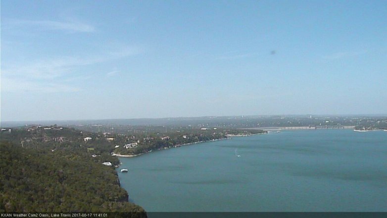 Lake Travis webcam, August 17, 2017 11:05 AM CT
