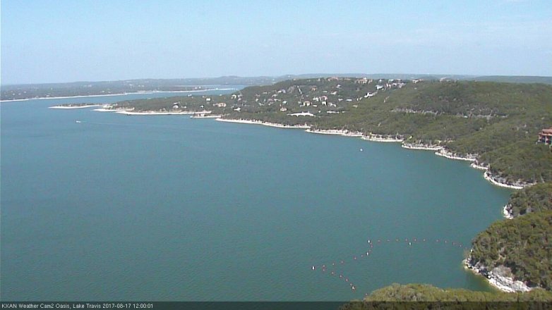 Lake Travis webcam, August 17, 2017 11:25 AM CT