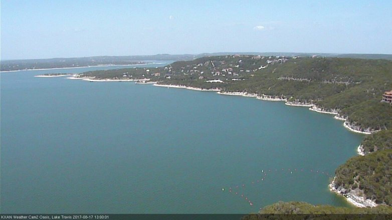 Lake Travis webcam, August 17, 2017 12:10 PM CT