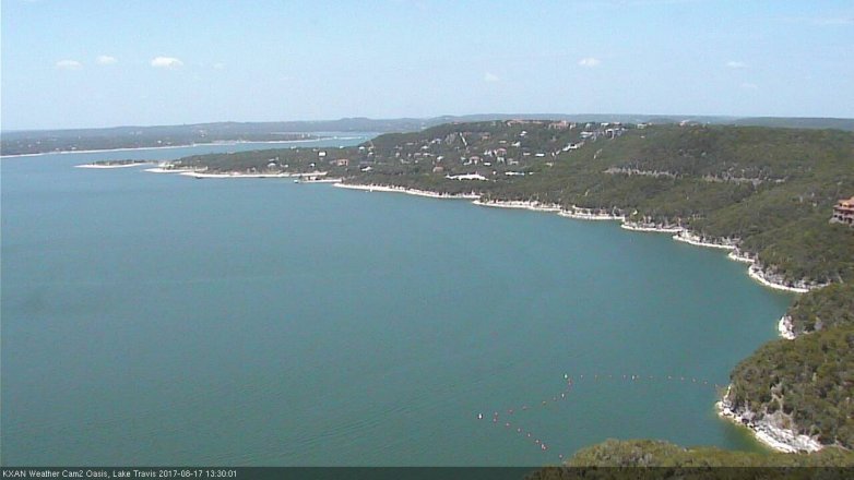 Lake Travis webcam, August 17, 2017 12:40 PM CT