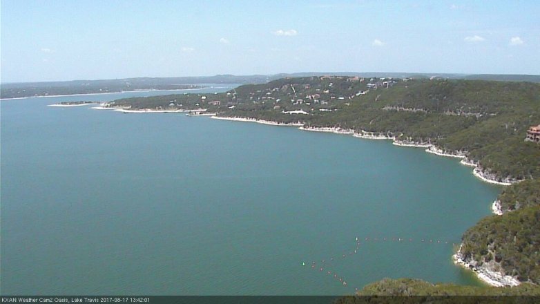 Lake Travis webcam, August 17, 2017 12:50 PM CT