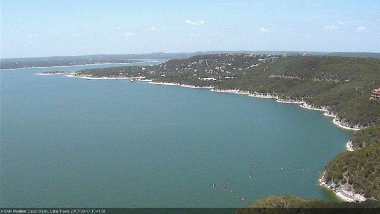 Lake Travis webcam, August 17, 2017 1:00 PM CT
