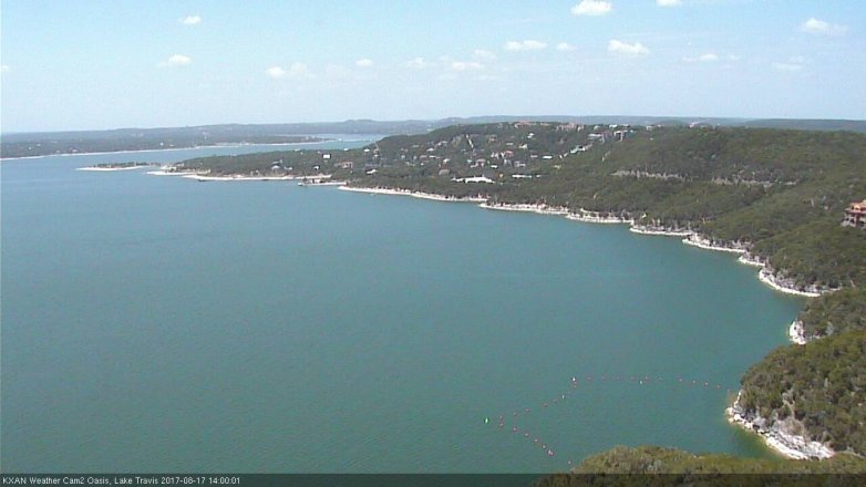 Lake Travis webcam, August 17, 2017 1:10 PM CT