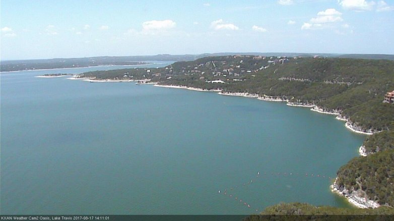 Lake Travis webcam, August 17, 2017 1:20 PM CT