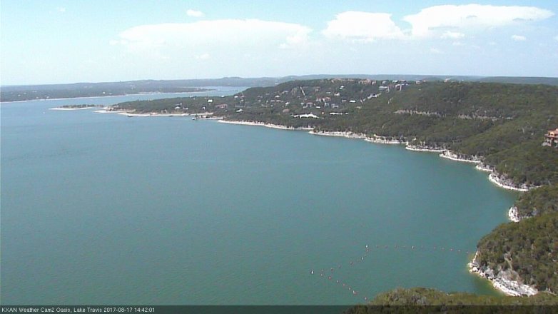 Lake Travis webcam, August 17, 2017 1:55 PM CT