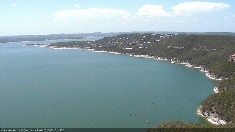 Lake Travis webcam, August 17, 2017 2:10 PM CT