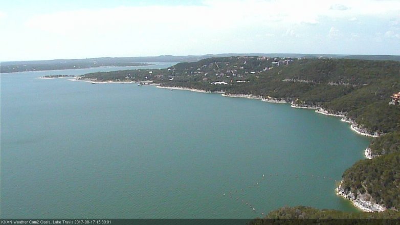 Lake Travis webcam, August 17, 2017 2:35 PM CT