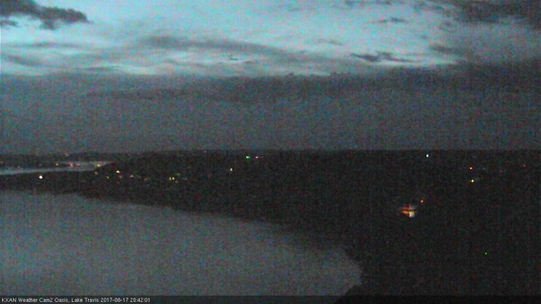 Lake Travis webcam, August 17, 2017 8:00 PM CT