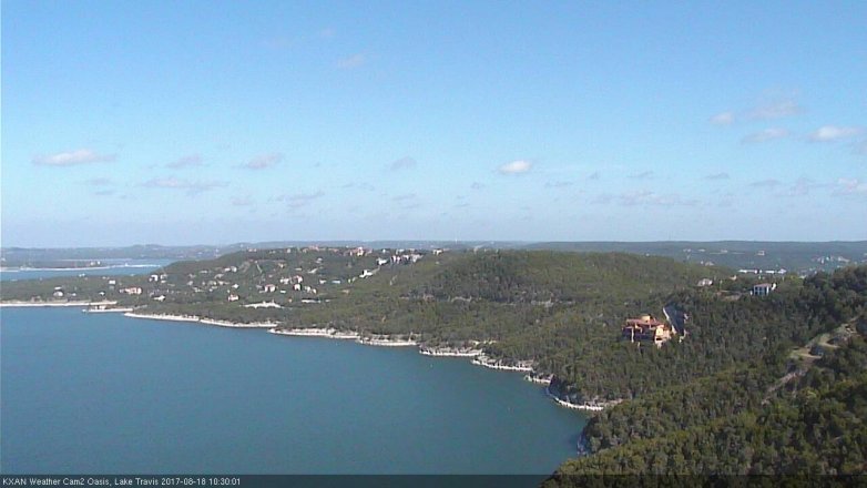 Lake Travis webcam, August 18, 2017 9:55 AM CT