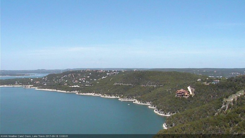 Lake Travis webcam, August 18, 2017 12:25 PM CT