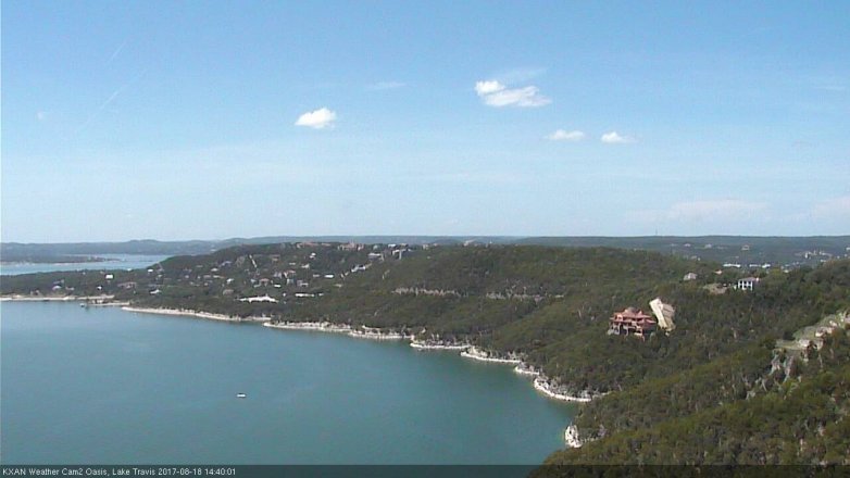 Lake Travis webcam, August 18, 2017 1:55 PM CT
