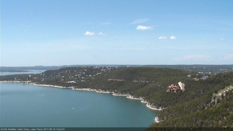 Lake Travis webcam, August 18, 2017 2:00 PM CT