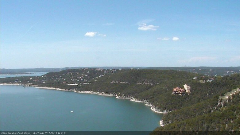 Lake Travis webcam, August 18, 2017 2:05 PM CT