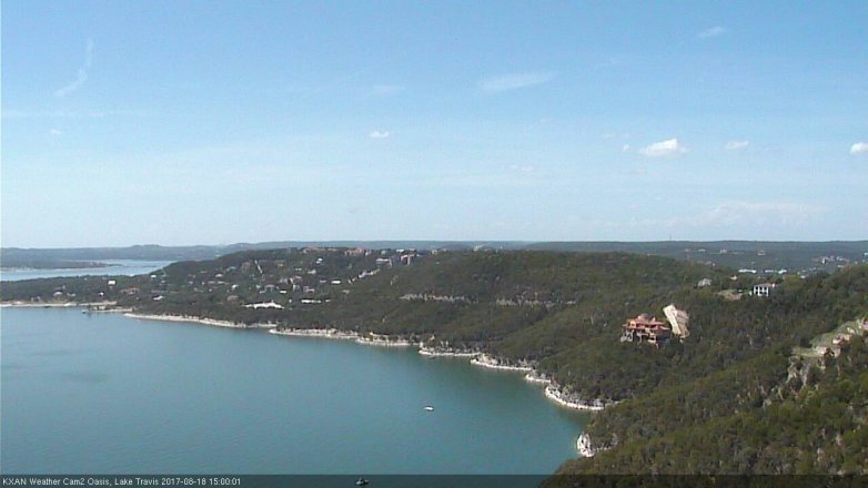 Lake Travis webcam, August 18, 2017 2:20 PM CT
