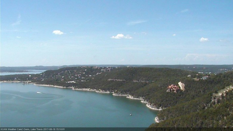 Lake Travis webcam, August 18, 2017 2:25 PM CT