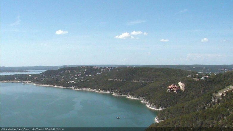 Lake Travis webcam, August 18, 2017 2:35 PM CT