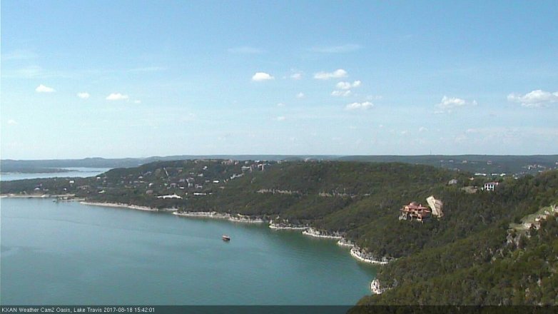 Lake Travis webcam, August 18, 2017 2:55 PM CT