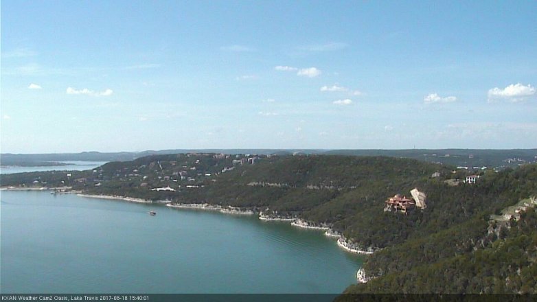 Lake Travis webcam, August 18, 2017 3:10 PM CT