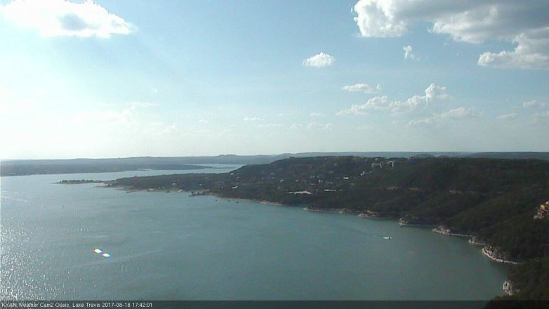 Lake Travis webcam, August 18, 2017 4:45 PM CT