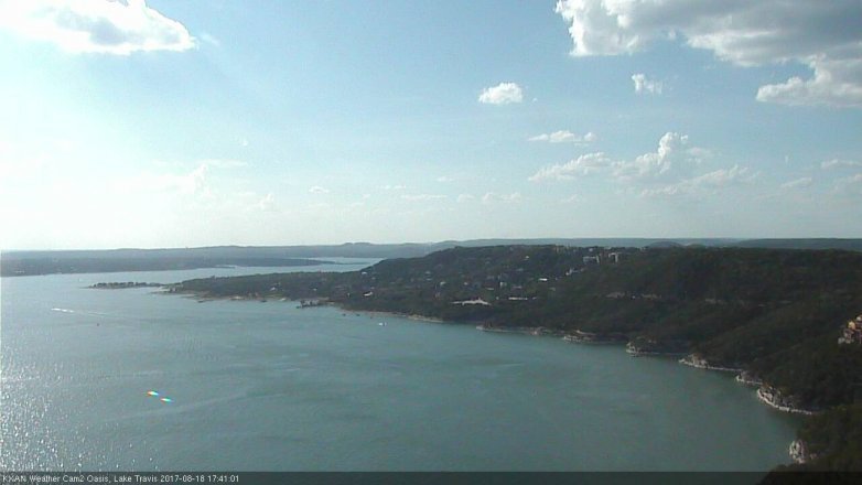 Lake Travis webcam, August 18, 2017 4:50 PM CT