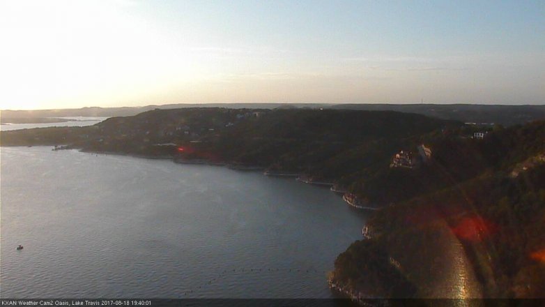 Lake Travis webcam, August 18, 2017 7:05 PM CT
