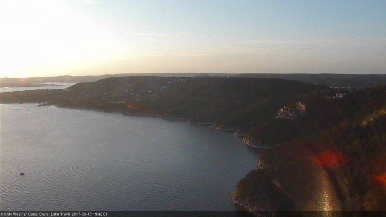 Lake Travis webcam, August 18, 2017 7:10 PM CT
