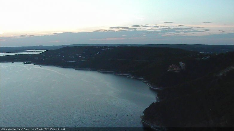 Lake Travis webcam, August 18, 2017 7:30 PM CT