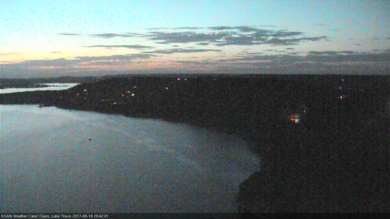 Lake Travis webcam, August 18, 2017 7:55 PM CT