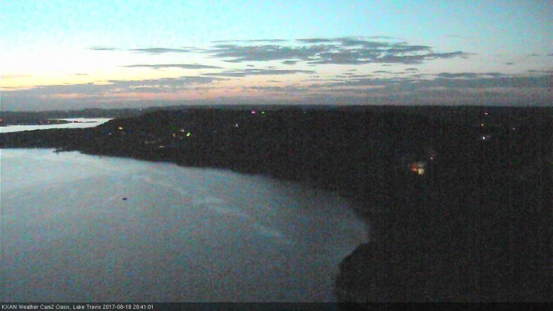 Lake Travis webcam, August 18, 2017 8:10 PM CT