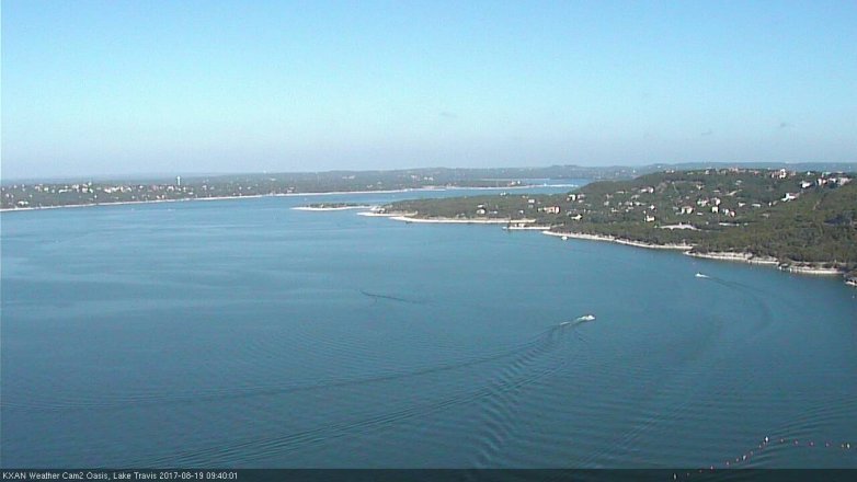 Lake Travis webcam, August 19, 2017 9:10 AM CT